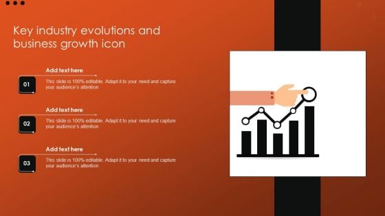 Key Industry Evolutions And Business Growth Icon Diagrams PDF