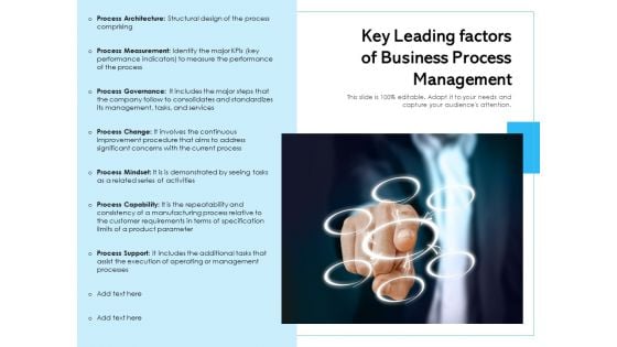 Key Leading Factors Of Business Process Management Ppt PowerPoint Presentation Gallery Slide Download PDF