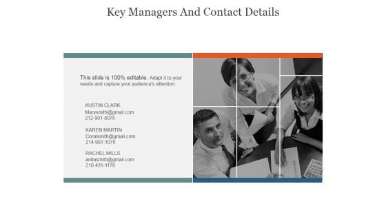 Key Managers And Contact Details Ppt PowerPoint Presentation Guide