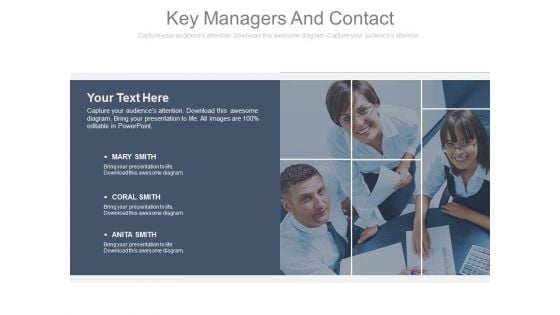 Key Managers And Contact Ppt Slides