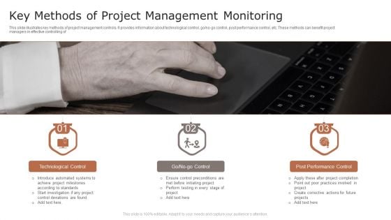 Key Methods Of Project Management Monitoring Ppt Layouts Structure PDF