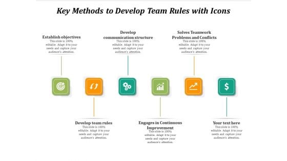 Key Methods To Develop Team Rules With Icons Ppt PowerPoint Presentation Inspiration Graphic Images PDF