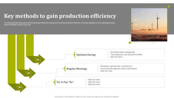 Key Methods To Gain Production Efficiency Microsoft PDF