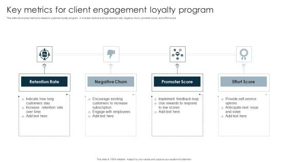 Key Metrics For Client Engagement Loyalty Program Microsoft PDF