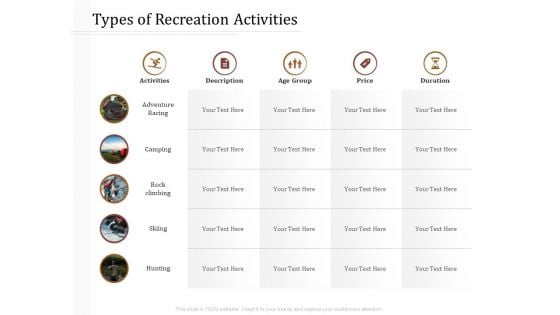 Key Metrics Hotel Administration Management Types Of Recreation Activities Diagrams PDF