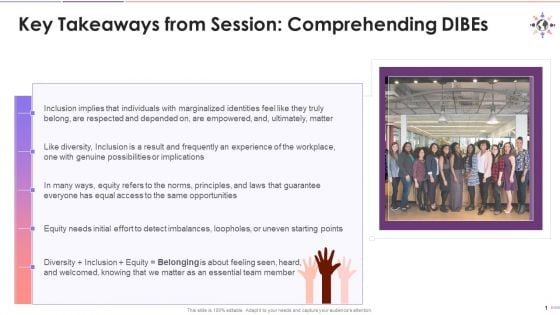Key Outcomes From Session On Understanding Dibes Training Ppt
