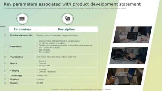 Key Parameters Associated With Product Development Statement Information PDF Key Parameters Associated With Product Development Statement Information PDF
