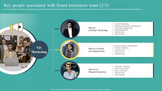 Key People Associated With Brand Awareness Team Ppt Icon Display PDF