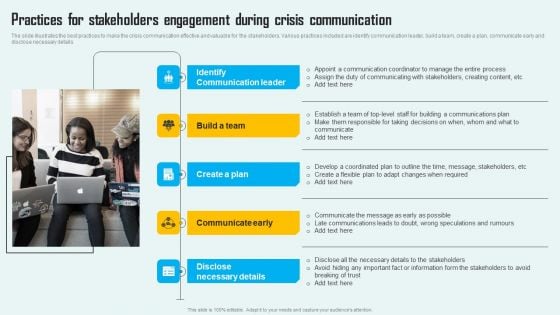 Key Phase Of Crisis Communication Management Plan Practices For Stakeholders Engagement During Crisis Summary PDF