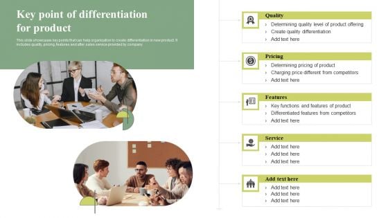 Key Point Of Differentiation For Product Cost Leadership Differentiation Strategy Diagrams PDF