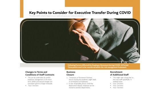 Key Points To Consider For Executive Transfer During COVID Ppt PowerPoint Presentation File Pictures PDF