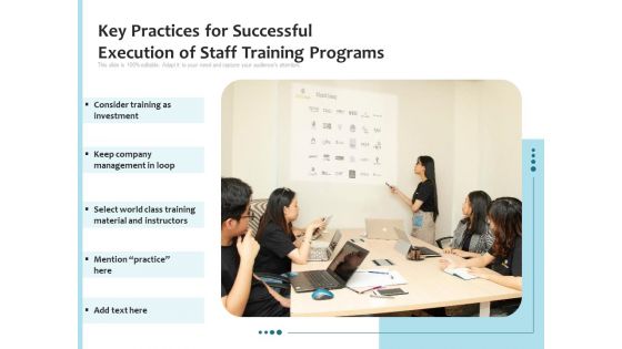 Key Practices For Successful Execution Of Staff Training Programs Ppt PowerPoint Presentation File Visuals PDF