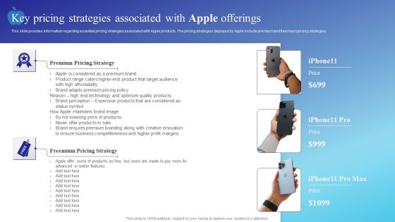 Key Pricing Strategies Associated With Apple Offerings Themes PDF
