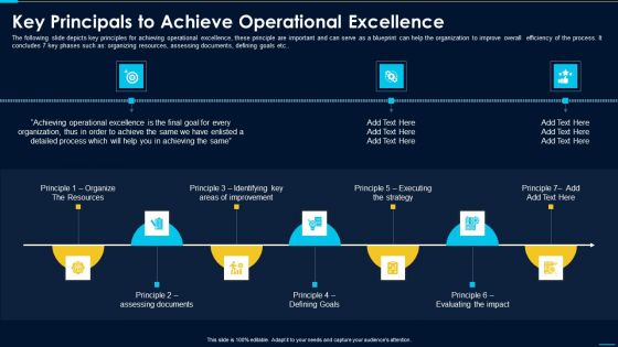 Key Principals To Achieve Operational Excellence Mockup PDF