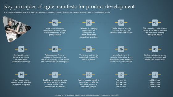 Key Principles Of Agile Manifesto For Product Administration Through Agile Playbook Designs PDF