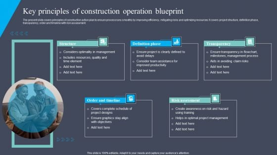 Key Principles Of Construction Operation Blueprint Brochure PDF