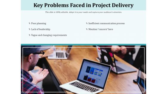 Key Problems Faced In Project Delivery Ppt PowerPoint Presentation Gallery Shapes PDF