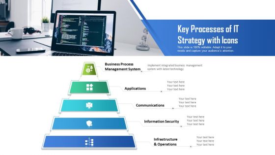 Key Processes Of IT Strategy With Icons Ppt PowerPoint Presentation Gallery Layouts PDF