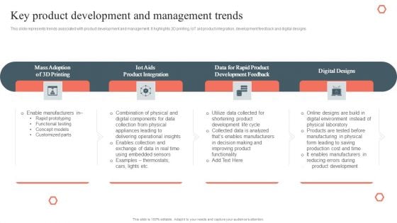 Key Product Development And Management Trends Product Development And Management Plan Structure PDF