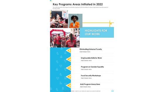 Key Programs Areas Initiated In 2022 One Pager Documents