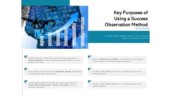 Key Purposes Of Using A Success Observation Method Ppt PowerPoint Presentation File Graphics Template PDF