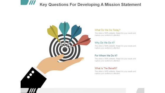 Key Questions For Developing A Mission Statement Ppt PowerPoint Presentation Clipart