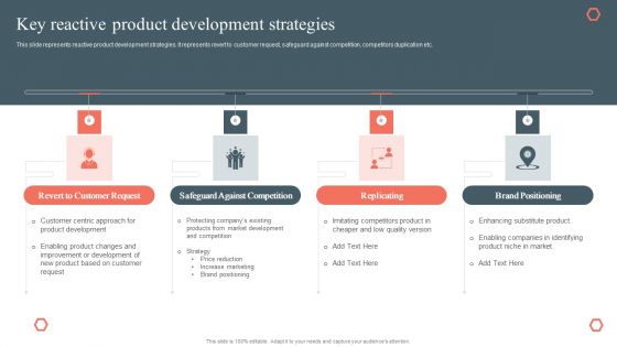 Key Reactive Product Development Strategies Product Development And Management Plan Formats PDF