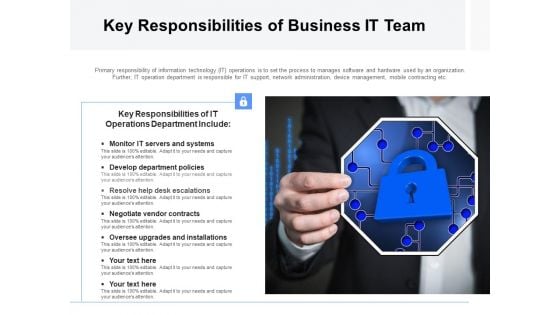 Key Responsibilities Of Business IT Team Ppt PowerPoint Presentation File Outfit PDF