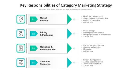 Key Responsibilities Of Category Marketing Strategy Ppt PowerPoint Presentation Professional Guidelines PDF