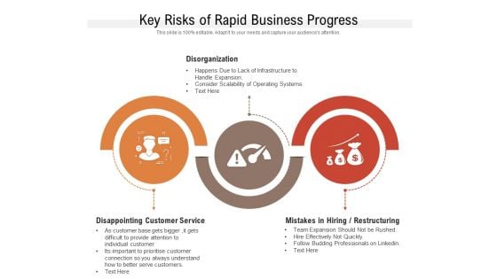 Key Risks Of Rapid Business Progress Ppt PowerPoint Presentation Gallery Mockup PDF