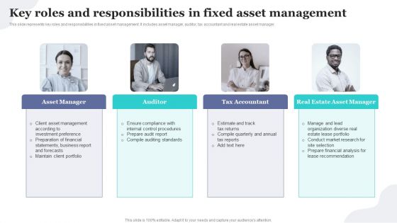 Key Roles And Responsibilities In Fixed Asset Management Implementing Fixed Asset Tracking Solution Template PDF