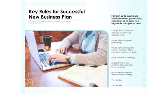 Key Rules For Successful New Business Plan Ppt PowerPoint Presentation File Shapes PDF