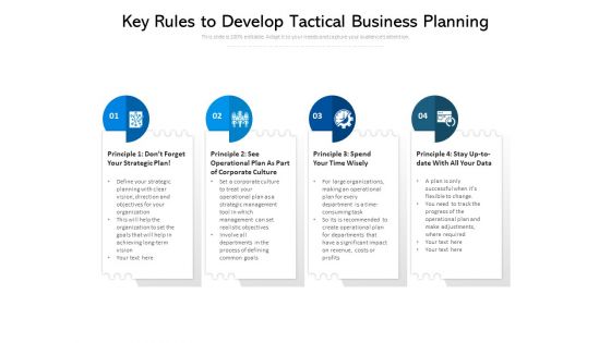 Key Rules To Develop Tactical Business Planning Ppt PowerPoint Presentation Gallery Professional PDF