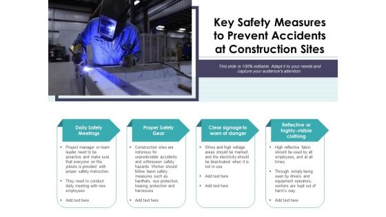 Key Safety Measures To Prevent Accidents At Construction Sites Ppt PowerPoint Presentation Summary Themes PDF