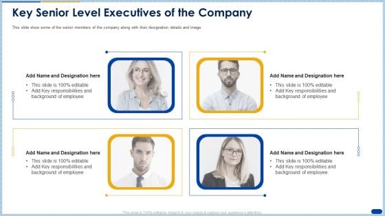 Key Senior Level Executives Of The Company Ppt Shapes PDF