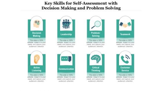 Key Skills For Self Assessment With Decision Making And Problem Solving Ppt PowerPoint Presentation File Graphics Pictures PDF