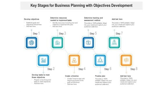 Key Stages For Business Planning With Objectives Development Ppt PowerPoint Presentation Summary Slides PDF
