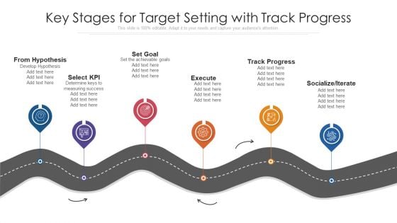 Key Stages For Target Setting With Track Progress Ppt PowerPoint Presentation Gallery Slides PDF