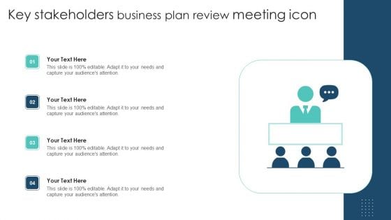 Key Stakeholders Business Plan Review Meeting Icon Elements PDF