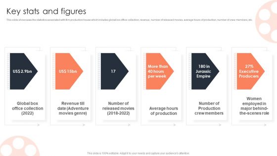 Key Stats And Figures Film Media Company Profile Ppt PowerPoint Presentation Ideas Example Topics PDF