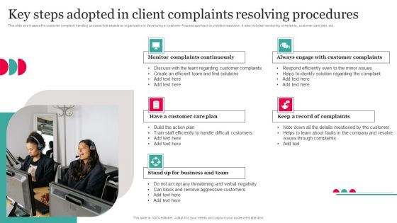 Key Steps Adopted In Client Complaints Resolving Procedures Microsoft PDF