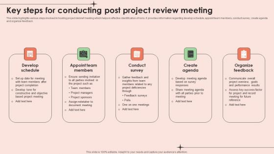Key Steps For Conducting Post Project Review Meeting Guidelines PDF Key Steps For Conducting Post Project Review Meeting Guidelines PDF