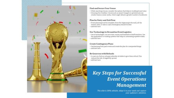 Key Steps For Successful Event Operations Management Ppt PowerPoint Presentation Infographic Template Slides PDF