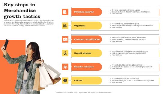 Key Steps In Merchandize Growth Tactics Themes PDF