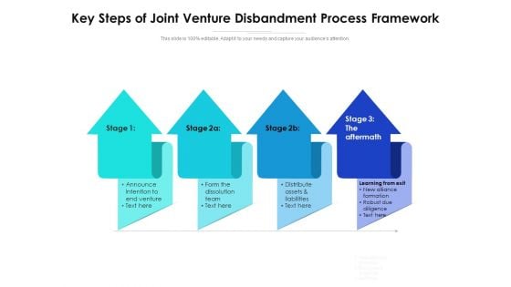 Key Steps Of Joint Venture Disbandment Process Framework Ppt PowerPoint Presentation Professional Aids PDF