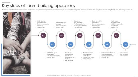 Key Steps Of Team Building Operations Ppt PowerPoint Presentation File Outline PDF