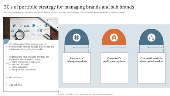 Key Steps To Develop Brand Portfolio 3Cs Of Portfolio Strategy For Managing Brands Background PDF