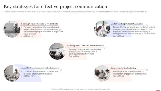 Key Strategies For Effective Project Communication Efficient Project Administration By Leaders Infographics PDF