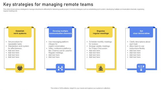 Key Strategies For Managing Remote Teams Brochure PDF