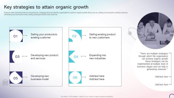 Key Strategies To Attain Organic Growth Strategic Playbook For Internal Sales Advancement Information PDF